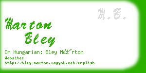 marton bley business card